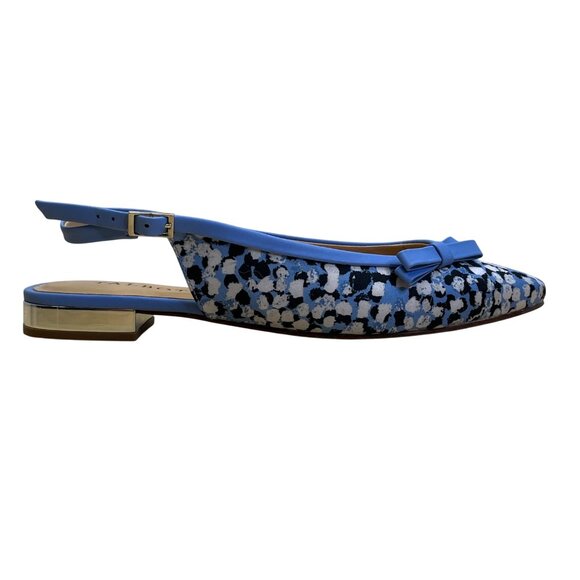 Talbots Women’s Vistá Blue Edison Binding Bow Slingback Flats Size 6M - Picture 2 of 9